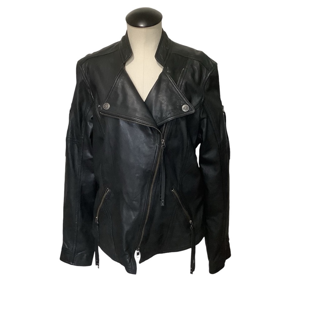 HARLEY-DAVIDSON Goatskin Leather Motorcycle Jacket - Size L